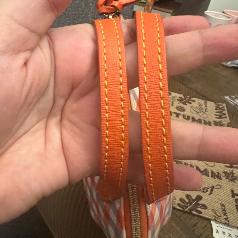 Dooney & Bourke Orange and Blue Checkered Women's Bag - Picture 6 of 6
